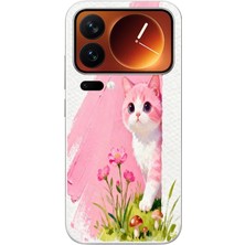 Le Balvo Xiaomi 17 Pro Max Uyumlu Pembeli Kedi Baskılı Silikon Kılıf