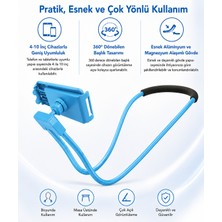 Coverzone Boyuna Takılabilir Esnek Telefon ve Tablet Tutucu 360° Dönebilen Başlık 4-10 Inç Cihazlarla Uyumlu Alüminyum Alaşımlı Gövde Çok Açılı Kullanım Eller Serbest Telefon Standı | Nhc-40