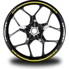 Motiker Yazısız Uzun Kısa Kesikli Çift Renk 16'lı Jant Sticker Modeli