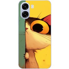 Le Balvo Oppo A6T - A6X Uyumlu Tek Gözlü Kedi Baskılı Silikon Kılıf
