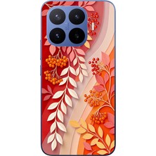 Le Balvo Xiaomi 17T Pro Uyumlu Kırmızı Beyaz Iğdeler Baskılı Silikon Kılıf