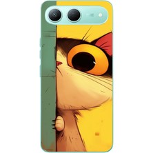 Le Balvo Tecno Spark 40 5g Uyumlu Tek Gözlü Kedi Baskılı Silikon Kılıf