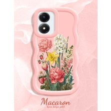 HONTINGA Vivo Y02S Uyumlu Kılıf Düşüme Önleyici Basitlik Anti Düşme Kamera Koruyucu Basit Pembe Yumuşak Silikon Couple Telefon Kılıfı Çiçekli Desen K9-0323