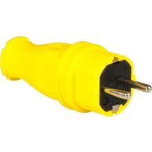 TPlast Tp Electric 3101-301-0700 Vidalı Bağlantı 16A Kauçuk Düz Fiş Sarı
