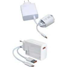 Maesko 120 Watt Turbo Hızlı Şarj Aleti Seti Hızlı Şarj Adaptörü Beyaz