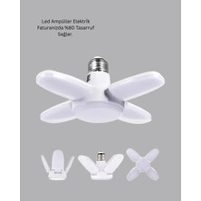 Maesko 4 Kollu Katlanır Pervane LED Ampül 60 Watt Yüksek Aydınlatma ve Enerji Tasarrufu