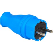 TPlast Tp Electric 3101-301-0900 Vidalı Bağlantı 16A Kauçuk Düz Fiş Mavi