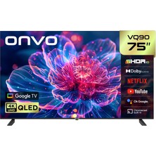 Onvo 75VQ90F2UA1 75" 190 Ekran Uydu Alıcılı 4K UHD Google Smart QLED TV