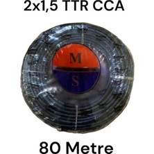 Ms 2x1,5 Ttr Cca Siyah Renk Kablo 80 Metre