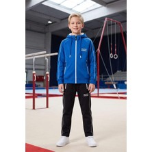 Pina Kids Erkek Çocuk Unlimited Şeritli Kapüşonlu Düz Paça Reglan Kol Dalgıç Kumaş Eşofman Takımı ESF7014
