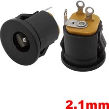 Maroces MR-257B Dc Şase Jak 2.1mm Yuvarlak Geçmeli Siyah Somunsuz Geçmeli 12MM