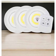 Mariposa Secret Spot Lamba LED Işık 3'lü Uzaktan Kumandalı Pilli Yapışkanlı Kablosuz