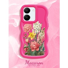 HONTINGA Vivo Y27S Uyumlu Kılıf Düşüme Önleyici Basitlik Anti Düşme Kamera Koruyucu Basit Kırmızı Yumuşak Silikon Couple Telefon Kılıfı Çiçekli Desen K9-0323