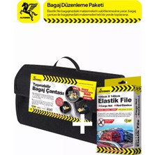 Automix Otomobil Bagaj Düzenleme ve Eşya Sabitleme Seti - Kaymaz Çanta + Genişleyen File