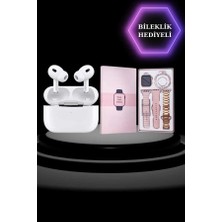 Maesko 3 Kordonlu Pembe Amoled Ekran Akıllı Saat ve Yeni Nesil Pro Kablosuz Bluetooth Kulaklık Anc/enc