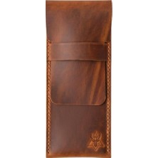 Oh Deer Leather Hakiki Deri Kalemlik – 4 Kalem Kapasiteli Tasarım - Camel