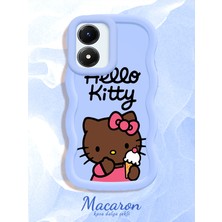 HONTINGA Vivo Y02S Uyumlu Kılıf Düşüme Önleyici Basitlik Anti Düşme Kamera Koruyucu Basit Mavi Yumuşak Silikon Couple Telefon Kılıfı Kitty Desen K9-0321