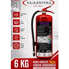 Vallentina 6 kg Kuru Kimyevi Tozlu Yangın Söndürme Cihazı Tse-Hyb Belgeli Yüksek Performanslı