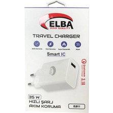Elba ELB11 ELB-35W USB 35W Hızlı Şarj Akım Koruma Ev Şarj Kafa (Kdo)