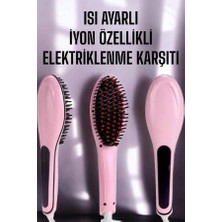 Maesko Fön Tarağı Saç Düzleştirici Sıkı Dişli Isı Ayarlı Elektriklenme Karşıtı