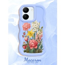 HONTINGA Vivo Y27S Uyumlu Kılıf Düşüme Önleyici Basitlik Anti Düşme Kamera Koruyucu Basit Mavi Yumuşak Silikon Couple Telefon Kılıfı Çiçekli Desen K9-0323