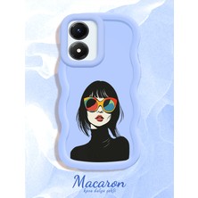 HONTINGA Vivo Y02S Uyumlu Kılıf Düşüme Önleyici Basitlik Anti Düşme Kamera Koruyucu Basit Mavi Yumuşak Silikon Couple Telefon Kılıfı Kız Desen K9-0325