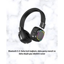 Maesko Renkli Işık Efektli Bluetooth 5.3 Müzik Kulaklığı
