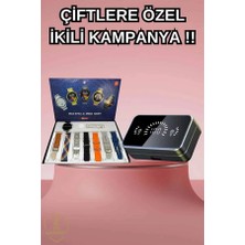 Maesko Powerbank Aynalı Bluetooth Kulaklık ve Akıllı Saat Seti Anc Özelliği Dokunamatik