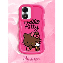 HONTINGA Vivo Y02S Uyumlu Kılıf Düşüme Önleyici Basitlik Anti Düşme Kamera Koruyucu Basit Kırmızı Yumuşak Silikon Couple Telefon Kılıfı Kitty Desen K9-0321