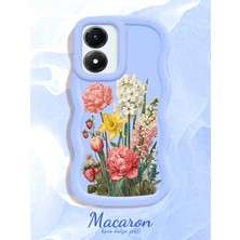 HONTINGA Vivo Y02S Uyumlu Kılıf Düşüme Önleyici Basitlik Anti Düşme Kamera Koruyucu Basit Mavi Yumuşak Silikon Couple Telefon Kılıfı Çiçekli Desen K9-0323