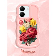 HONTINGA Vivo Y27S Uyumlu Kılıf Düşüme Önleyici Basitlik Anti Düşme Kamera Koruyucu Basit Pembe Yumuşak Silikon Couple Telefon Kılıfı Çiçekli Desen K9-0322