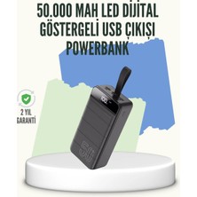 Mariposa Secret Yüksek Kapasiteli 50.000 Mah Powerbank – Type-C, Lightning ve Micro USB Uyumlu, Çoklu Cihaz Şarj Özellikli