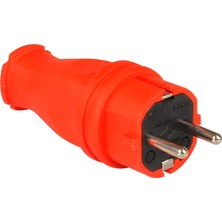 TPlast Tp Electric 3101-301-1600 Vidalı Bağlantı 16A Kauçuk Düz Fiş Kırmızı