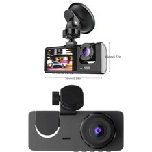 Maesko Yol Kayıt Araç Kamerası Hd Dvr 3 Kameralı 2.0in Ekranlı Ön Iç Arka