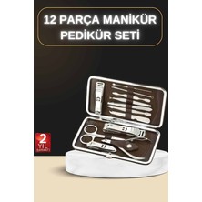 Maesko 12 Parça Manikür Pedikür Seti Özel Deri Çanta El Ayak Bakımı Akne ve Sivilce Temizleme