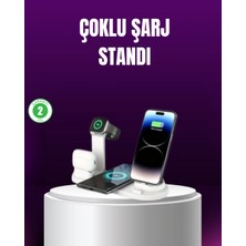Maesko 15W Hızlı Şarj Destekli 4’ü 1 Arada Kablosuz Şarj Istasyonu
