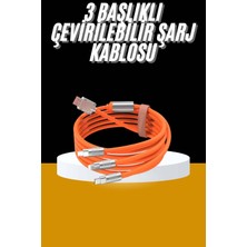 Maesko 120W 3 In 1 Uyumlu Silikon Şarj Kablosu Hızlı Şarj Kablosu