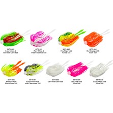 Hokkaido Hokkaıdo 9 Adet Farklı RENK,DESEN,40X2=80 Adet Silikon Telli,glow,simli,6.3 Cm,tai Rubber,fly,jig Head Etek,silikon Etek,