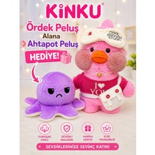 Kinku Ördek Civciv Peluş Ahtapot Çift Yüzlü Mutlu Üzgün Hediyeli