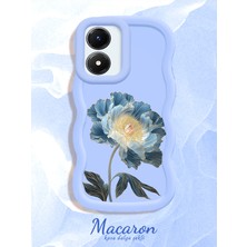 HONTINGA Vivo Y02S Uyumlu Kılıf Düşüme Önleyici Basitlik Anti Düşme Kamera Koruyucu Basit Mavi Yumuşak Silikon Couple Telefon Kılıfı Çiçekli Desen K9-0326