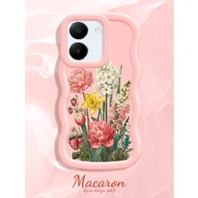 HONTINGA Vivo Y27S Uyumlu Kılıf Düşüme Önleyici Basitlik Anti Düşme Kamera Koruyucu Basit Pembe Yumuşak Silikon Couple Telefon Kılıfı Çiçekli Desen K9-0323
