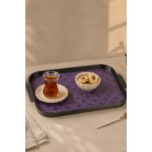 Seral Royal Glow Premium Cam Taban Dikdörtgen, Cam Sunum, Kahvaltılık, Çay Tepsisi