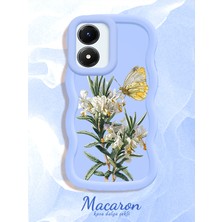 HONTINGA Vivo Y02S Uyumlu Kılıf Düşüme Önleyici Basitlik Anti Düşme Kamera Koruyucu Basit Mavi Yumuşak Silikon Couple Telefon Kılıfı Kelebek Desen K9-0324