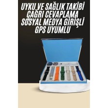 Maesko 7 Kordonlu Unisex Akıllı Saat Çoklu Kordon Seçeneği Amoled Ekran