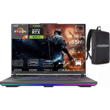Asus Rog Strix G16 Ryzen 9 8940HX G614PR-RV050-K10 96GB 4tb RTX5070TI 12GB Freedos 16" 165Hz Wuxga Gaming Laptop