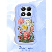 HONTINGA Xiaomi Redmi Note 14 Pro 4g Uyumlu Kılıf Düşüme Önleyici Basitlik Anti Düşme Kamera Koruyucu Basit Mavi Yumuşak Silikon Couple Telefon Kılıfı Çiçekli Desen K9-0323