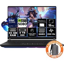 Asus Rog Strix Scar 18 Intel Core Ultra 9 275HX 64GB 2tb SSD RTX5080 16GB Windows 11 Pro 18" Wqxga Taşınabilir Bilgisayar G835LW-SA127-A3