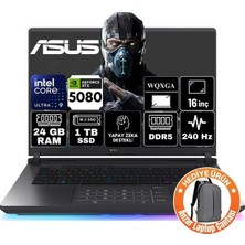 Asus Rog Strix G16 Intel Core Ultra 9 275HX 24GB 1tb SSD RTX5080 16GB 175W Freedos 16" 240Hz Wqxga Taşınabilir Bilgisayar G615LW-S5185-A7