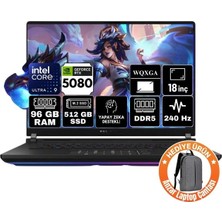 Asus Rog Strix Scar 18 Intel Core Ultra 9 275HX 96GB 512GB SSD RTX5080 16GB Freedos 18" Wqxga Taşınabilir Bilgisayar G835LW-SA127-A4