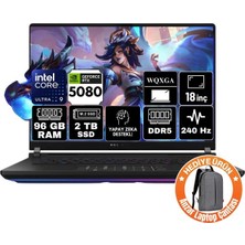 Asus Rog Strix Scar 18 Intel Core Ultra 9 275HX 96GB 2tb SSD RTX5080 16GB Freedos 18" Wqxga Taşınabilir Bilgisayar G835LW-SA127-A6